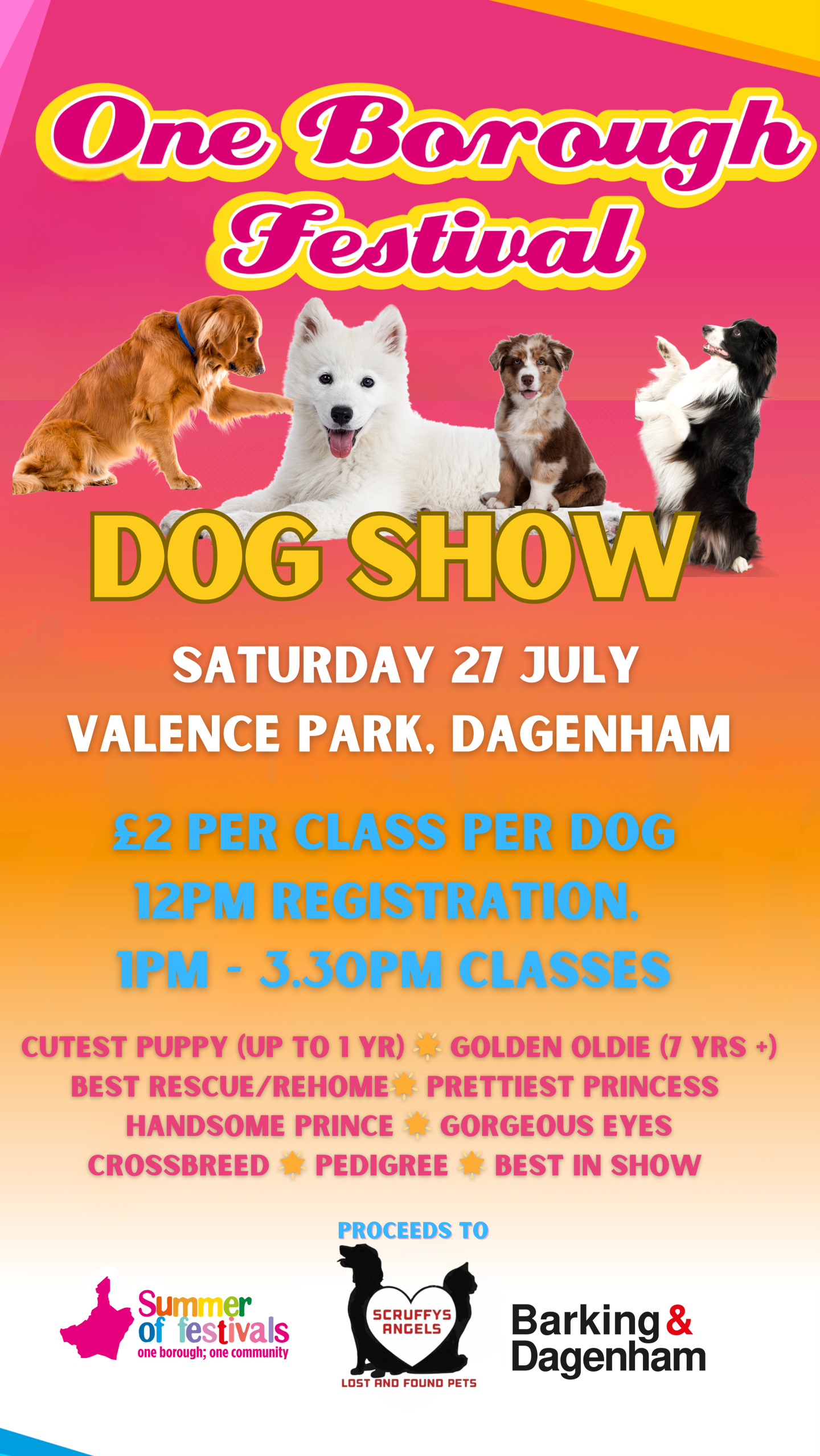 Dog show poster with information on the show