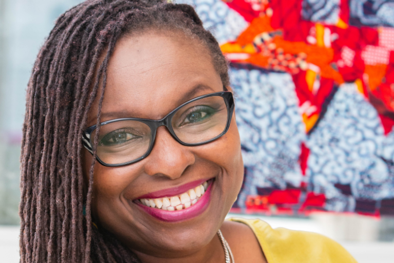 Close up of a face of a black woman