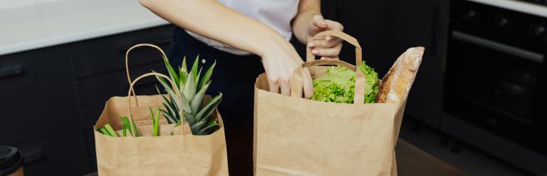 Loose food items in paper bags